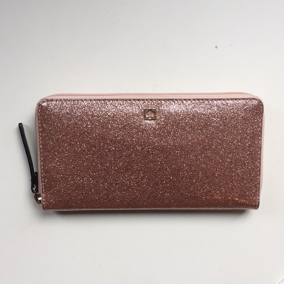 kate spade Handbags - Kate Spade Rose Gold Sparkle Wallet